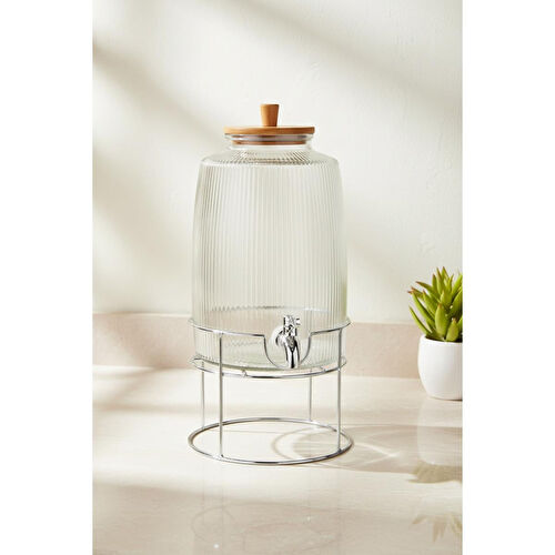 Bambum Flow Akasya Kapaklı Cam Sebil 6l Bambum Flow Akasya Kapaklı Cam Sebil 6l