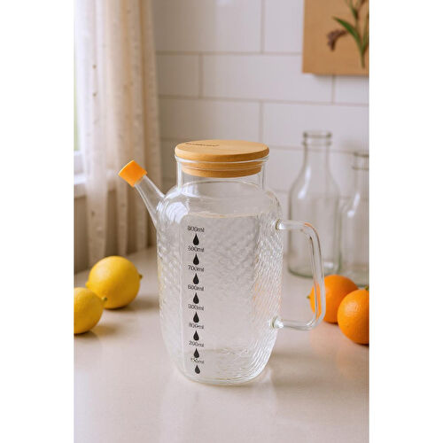 Bambum Nytro Bambu Kapaklı Cam Sürahi 1000ml Bambum Nytro Bambu Kapaklı Cam Sürahi 1000ml