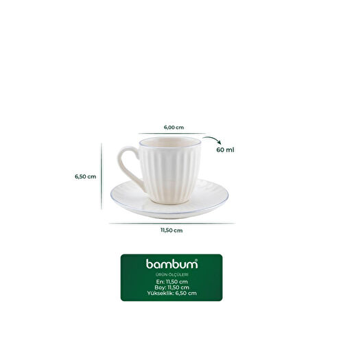 Bambum Karizma 6 Kişilik Kahve Fincan Takımı Platin Bambum Karizma 6 Kişilik Kahve Fincan Takımı Platin