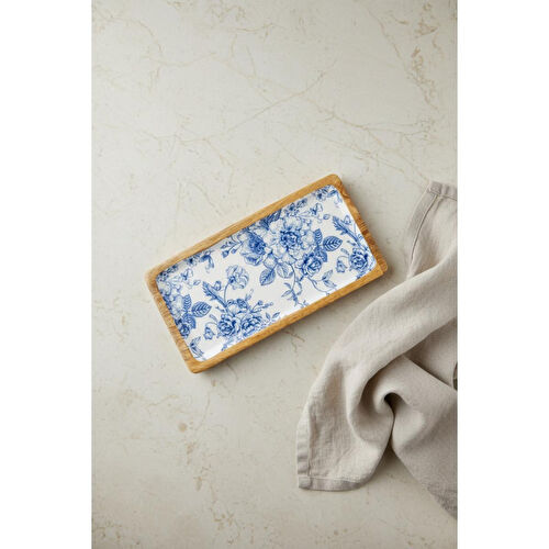 Bambum Gura Dikdörtgen Tepsi Gül Küçük Bambum Gura Dikdörtgen Tepsi Gül Küçük