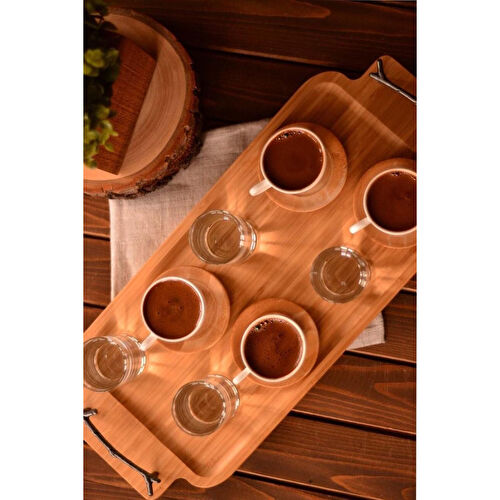 Bambum Sarı Büyük Lachi Metal Kulplu Tepsi