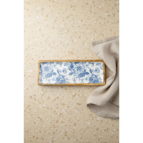 Bambum Gura Dikdörtgen Tepsi Gül Orta