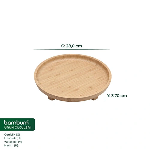 Bambum Olimpius Ayaklı Sunum Tepsisi Yuvarlak 28 Cm Bambum Olimpius Ayaklı Sunum Tepsisi Yuvarlak 28 Cm