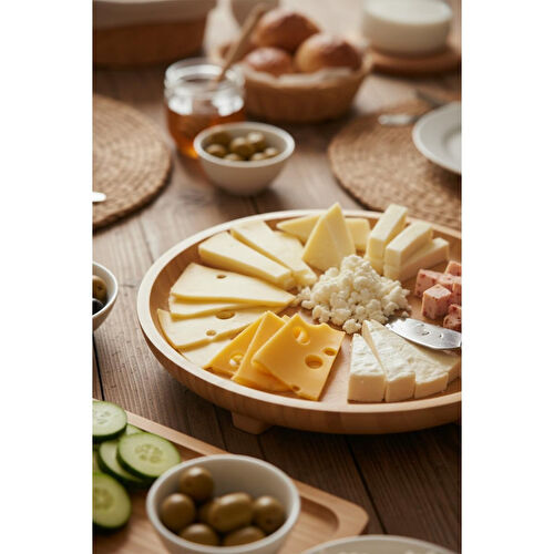 Bambum Olimpius Ayaklı Sunum Tepsisi Yuvarlak 33 Cm