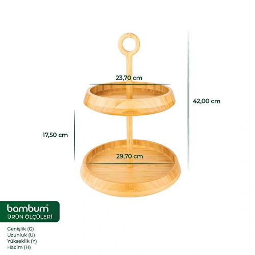 Bambum Macaron 2 Katlı Sunum Yuvarlak