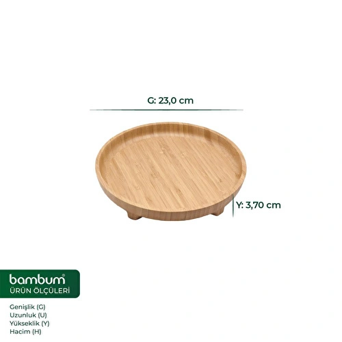 Bambum Olimpius Ayaklı Sunum Tepsisi Yuvarlak 23 Cm Bambum Olimpius Ayaklı Sunum Tepsisi Yuvarlak 23 Cm