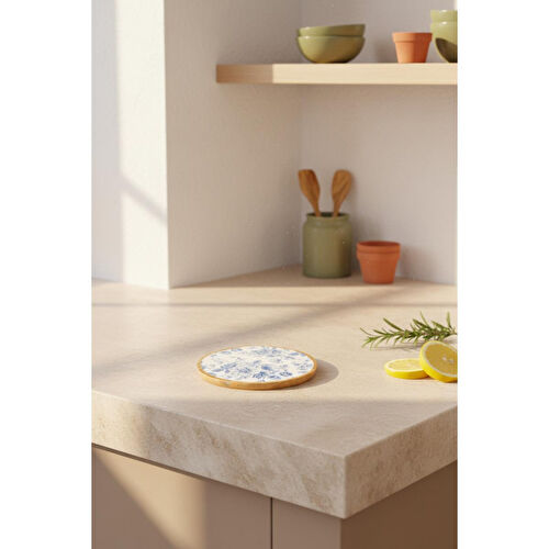 Bambum Gura Yuvarlak Tepsi Gül Küçük Bambum Gura Yuvarlak Tepsi Gül Küçük