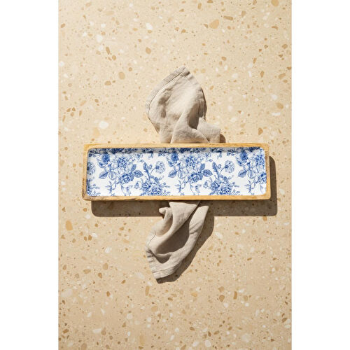 Bambum Gura Dikdörtgen Tepsi Gül Büyük