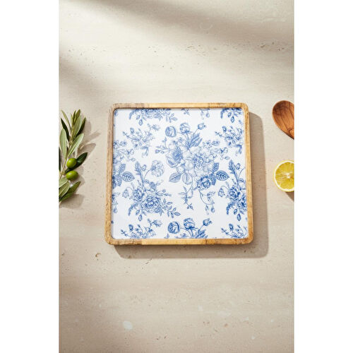 Bambum Gura Kare Tepsi Gül Orta Bambum Gura Kare Tepsi Gül Orta