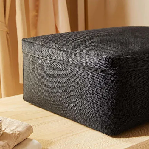 Ocean Home Textile Büyük Boy Siyah Renk Jüt Baza Altı Hurç 62 X 46 X 22 Cm