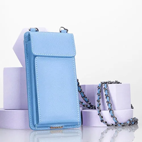 Bloominbag City Muse Deri Beryl Teal Çapraz Askılı Telefon Cüzdan