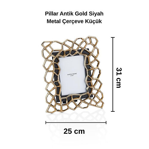 Cornella Pillar Antik Gold Siyah Metal Çerçeve Küçük En:25 Cm X Boy:31 Cm Cornella Pillar Antik Gold Siyah Metal Çerçeve Küçük En:25 Cm X Boy:31 Cm