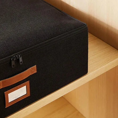 Ocean Home Textile Ocean Home Textie Siyah Renk Jüt Destekli Kutu Hurç 55 X 70 X 18 Cm