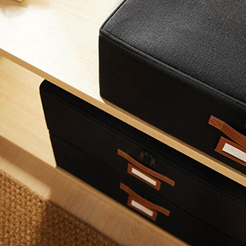 Ocean Home Textile 3'lü Siyah Renk Jüt Destekli Kutu Hurç Set 55 X 70 X 18 Cm Ocean Home Textile 3'lü Siyah Renk Jüt Destekli Kutu Hurç Set 55 X 70 X 18 Cm