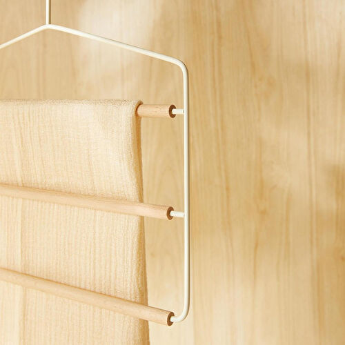 Ocean Home Textile 3 Katlı Ahşap Destekli Mat Beyaz Renk Metal Giysi Askısı 32 X 36.5 X 0.47 Cm Ocean Home Textile 3 Katlı Ahşap Destekli Mat Beyaz Renk Metal Giysi Askısı 32 X 36.5 X 0.47 Cm