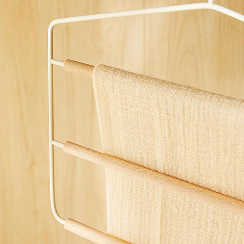 Ocean Home Textile 3 Katlı Ahşap Destekli Mat Beyaz Renk Metal Giysi Askısı 32 X 36.5 X 0.47 Cm Ocean Home Textile 3 Katlı Ahşap Destekli Mat Beyaz Renk Metal Giysi Askısı 32 X 36.5 X 0.47 Cm