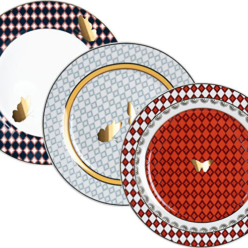 Lucky Art Evelyn Bone 20cm 6li Tabak Seti