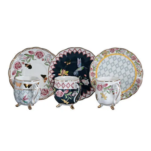 Lucky Art Evelyn Bone 6li Ayakli Kahve Fincani Seti Lucky Art Evelyn Bone 6li Ayakli Kahve Fincani Seti