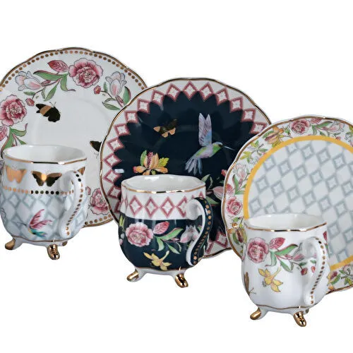 Lucky Art Evelyn Bone 6li Ayakli Kahve Fincani Seti Lucky Art Evelyn Bone 6li Ayakli Kahve Fincani Seti