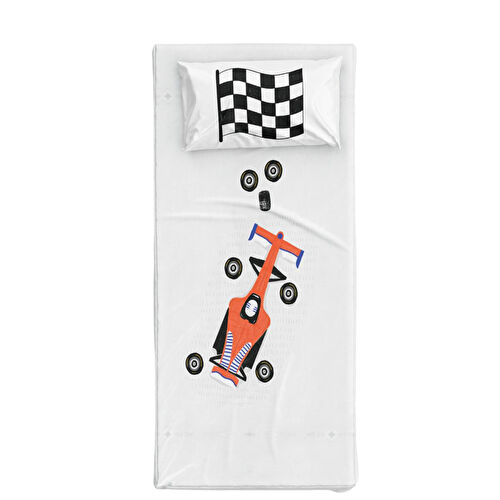 Itsy Bitsy Kids Ready Steady Go Tek Kişilik Çarşaf Seti, Çok Renkli, 90x190cm