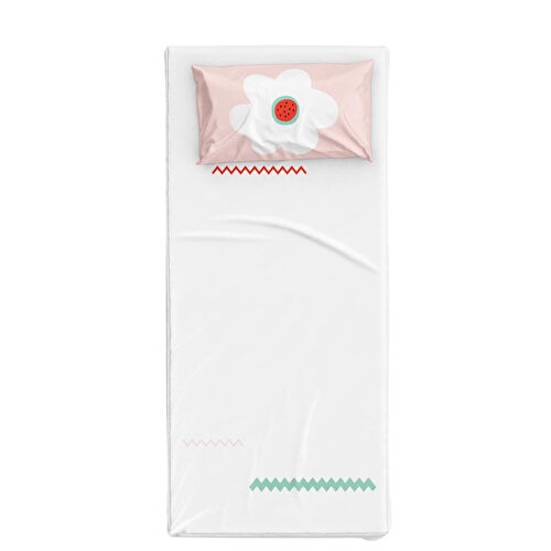 Itsy Bitsy Kids Big Flower Tek Kişilik Çarşaf Seti, Pembe, 90x190