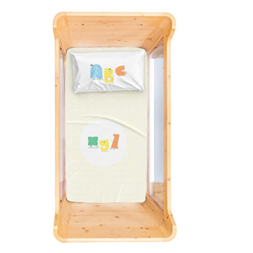Itsy Bitsy Kids Alphabed Bebek Çarşaf Seti, Çok Renkli, 80x140
