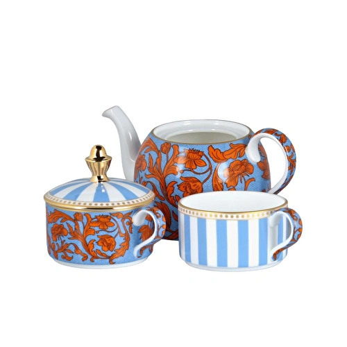 Lucky Art Zeflora Bone 3lu Çay Seti