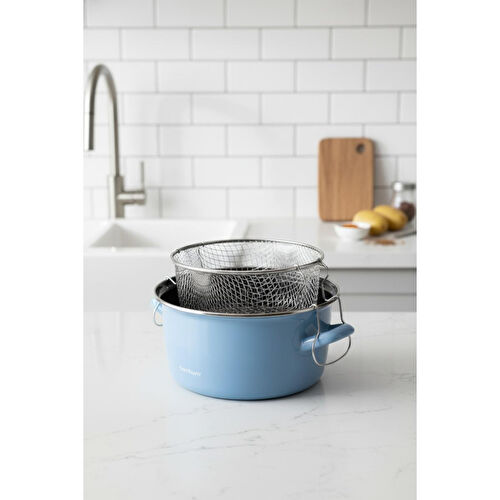 Bambum Nostalji Kızartma Tenceresi Mavi 22 Cm