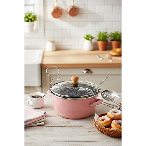 Bambum Nostalji Kızartma Tenceresi Şeker Pembe 22 Cm