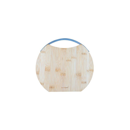 Bambum Zoe Çelik Kulplu Kesme Tahtası Yuvarlak