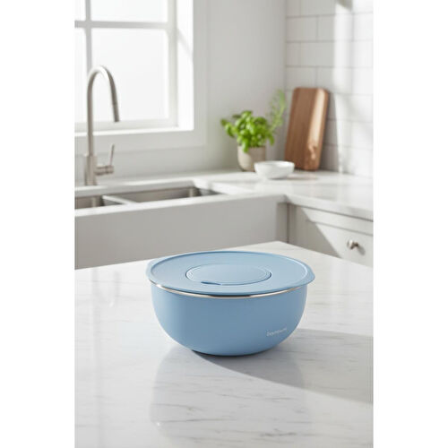 Bambum Nostalji Karıştırma Kabı Mavi 24 Cm