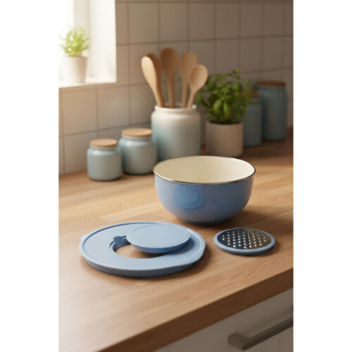 Bambum Nostalji Karıştırma Kabı Mavi 24 Cm