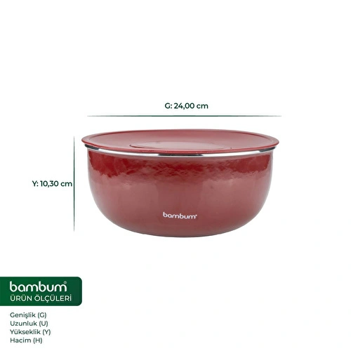 Bambum Nostalji Karıştırma Kabı Bordo 24 Cm Bambum Nostalji Karıştırma Kabı Bordo 24 Cm