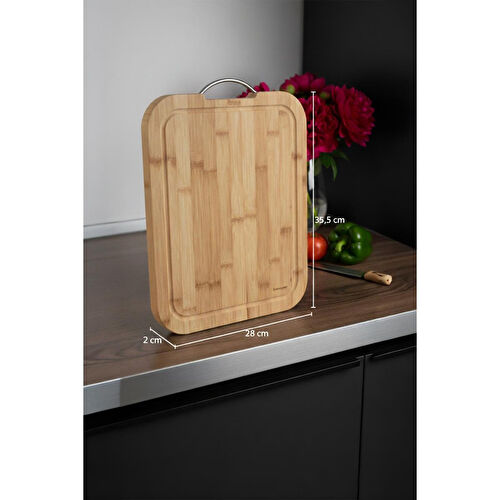 Bambum Zoe Çelik Kulplu Kesme Tahtası