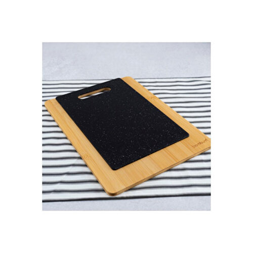 Bambum Leona Ikili Kesme Tahtası Siyah