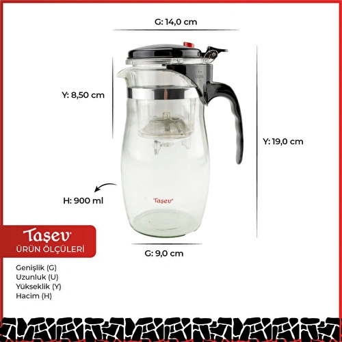 Bambum Vogue Süzgeçli Demlik 900 Ml