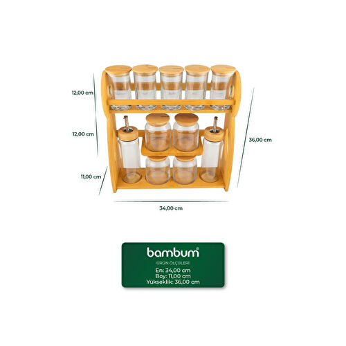 Bambum Layla 12 Parça Mutfak Seti Ve Baharat Seti