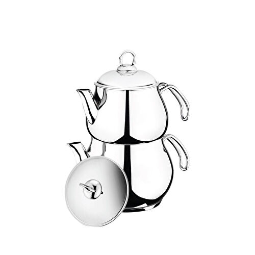 Bambum Solid - Çelik Kulplu Çelik Çaydanlık Takımı