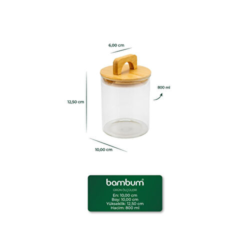 Bambum Ciri Bambu Kapaklı Baharatlık 12 Cm