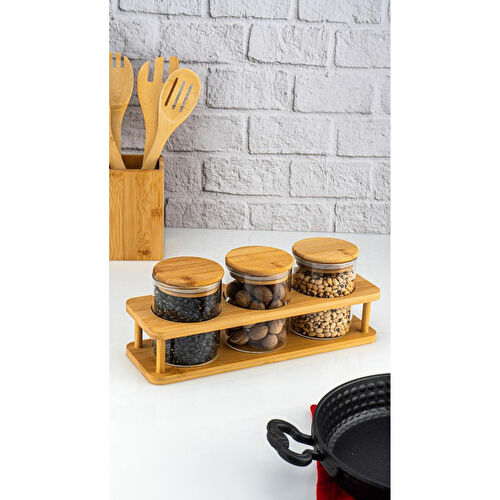 Bambum Andra 4 Parça Standlı Baharatlık Seti Küçük