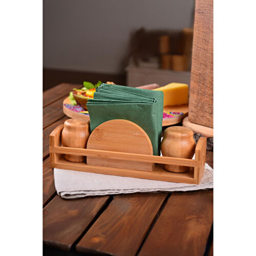 Bambum Elcoda - Peçetelikli Tuzluk & Biberlik