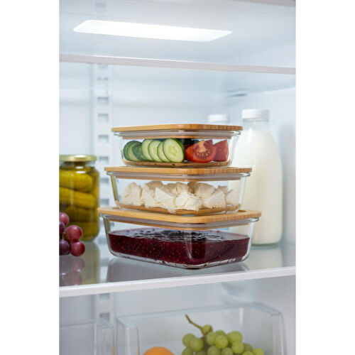 Bambum Lavi Dikdörtgen 3'lü Set Bambu Saklama Kapları Bambum Lavi Dikdörtgen 3'lü Set Bambu Saklama Kapları