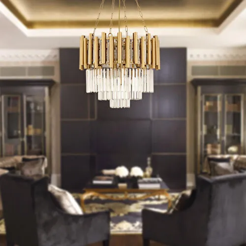 Apliqa Mostar Eskitme Kristalli, Taşlı Modern Tasarım Kristal Salon Avize