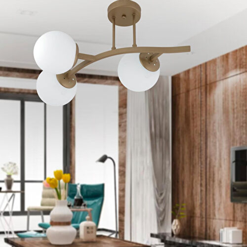 Apliqa İzem 3'lü Eskitme Modern Plafonyer Genç Odası Mutfak Yatak Odası Avize
