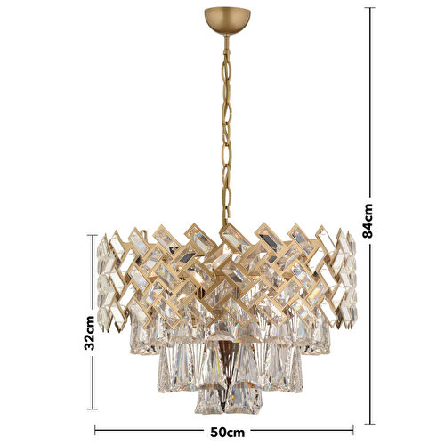 Apliqa Melina Eskitme Kristal Taşlı Salon Avize