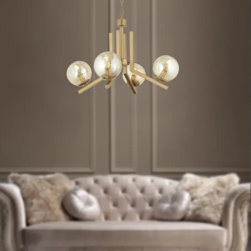 Apliqa Mikel 4 Lü Komple Eskitme Boyalı Bal Camlı Modern Genç Odası Yatak Odası Salon Avize