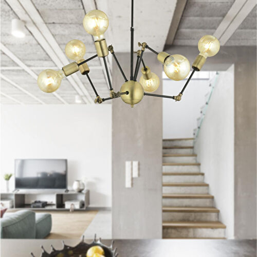 Apliqa Dorlan 6 Lı Eskitme Siyah Modern Genç Odası Yatak Odası Retro Salon Avize