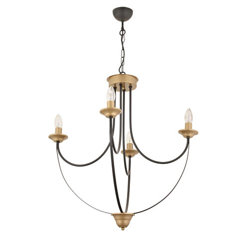 Apliqa Obito 4lü Siyah Eskitme Modern Sarkıt Yatak Odası Retro Salon Avize