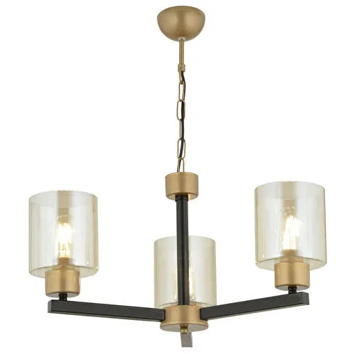 Apliqa Jade 3 Lü Avize Eskitme Siyah Boyalı Bal Camlı Modern Genç Odası Yatak Odası Retro Salon Avize