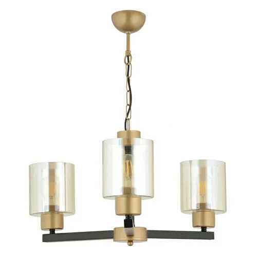 Apliqa Jade 3 Lü Avize Eskitme Siyah Boyalı Bal Camlı Modern Genç Odası Yatak Odası Retro Salon Avize